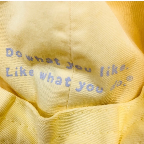 Life is Good Adjustable Baseball Cap NWT Butter Yellow Embroidered Pink Heart - Picture 5 of 6